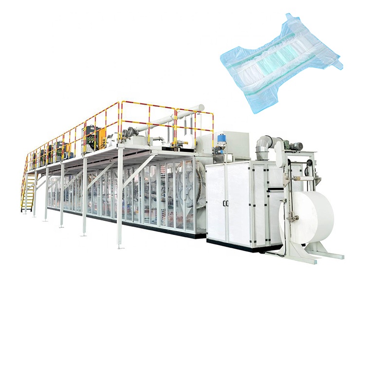 Full automatic factory sale I shape girls boys baby diaper manufacture machine