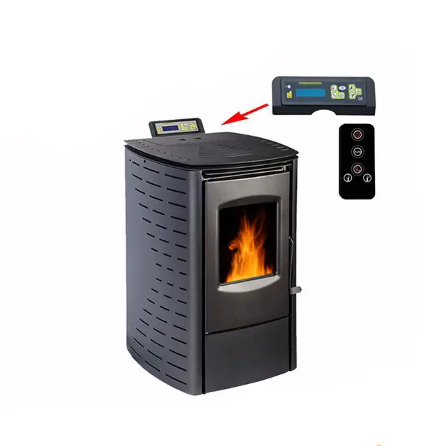 small room heating 6 KW wood pellet stove with cast iron bucket