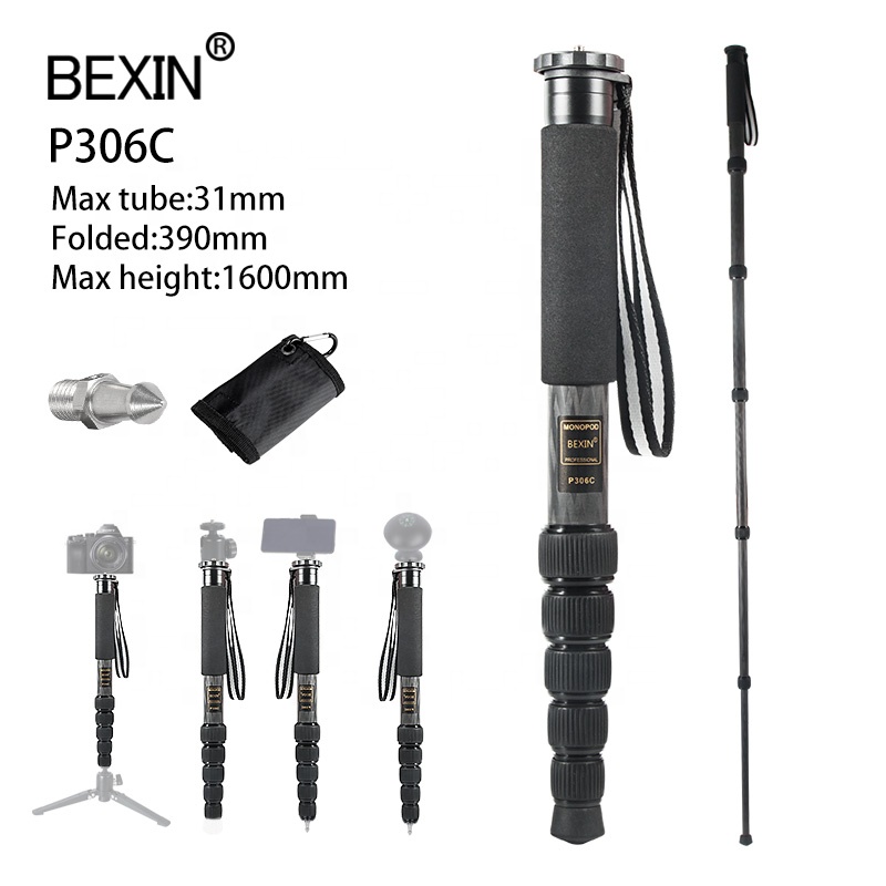 Выдвижная ручная селфи-палка BEXIN из углеродного волокна, водонепроницаемая Одиночная селфи-палка, штатив для камеры, монопод для цифровой зеркальной камеры, сотового телефона
