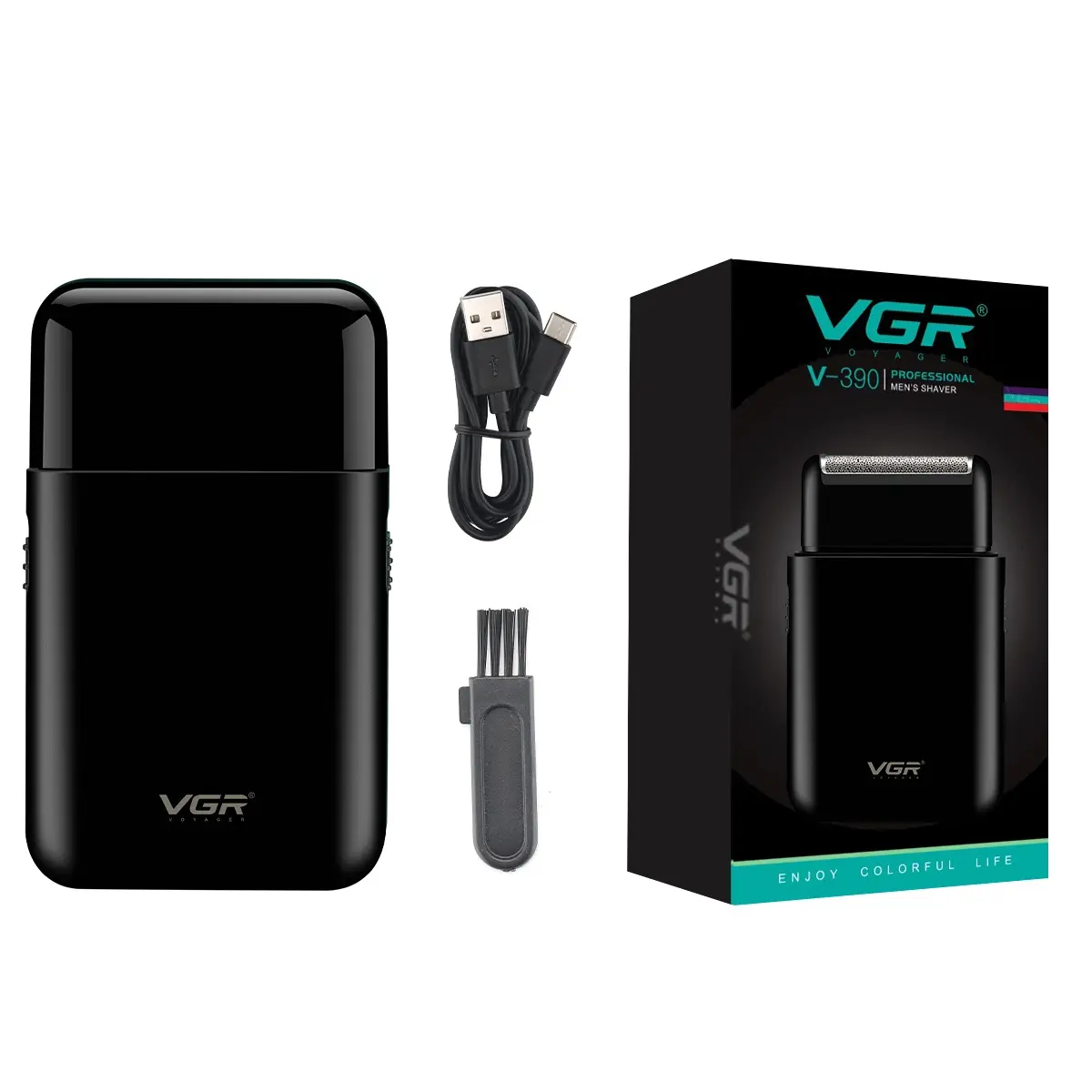 2020 NEW! VGR V-390 black single foil cordless electric travel mini Manufacturer shaver for man rechargeable barbeador