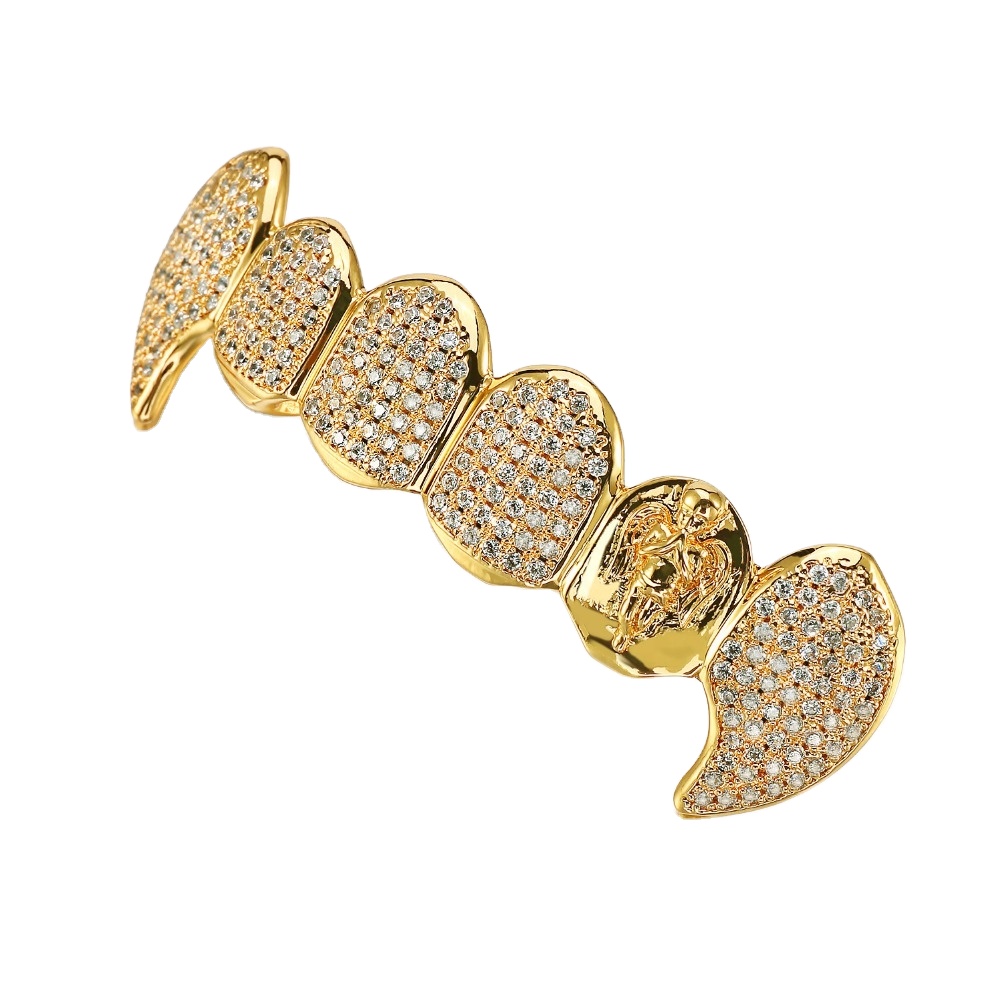 JASEN ювелирные изделия оптовая продажа с фабрики микро вставками Белый cz stonejewelry золото хип-хоп ЗУБЫ grillz