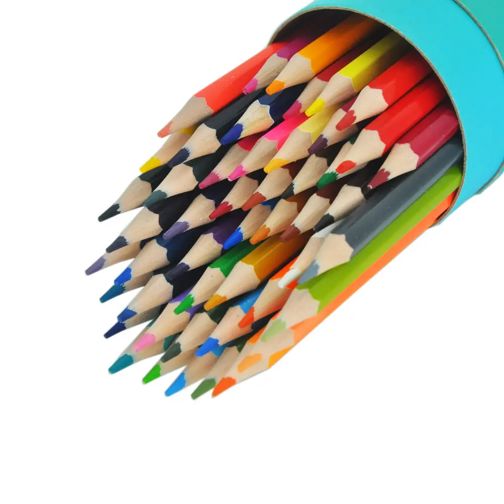OEM brand factory wholesale 6/12/24/48 kids drawing pencils set wooden colour pencils box packing set color pencil