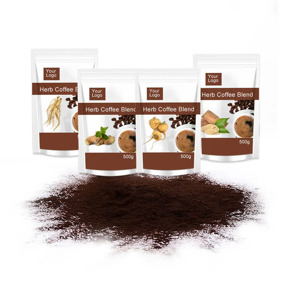 Private Label OEM Tongkat Ali Maca Ashwagandha Ginseng Coffee Bio Herbs Coffee