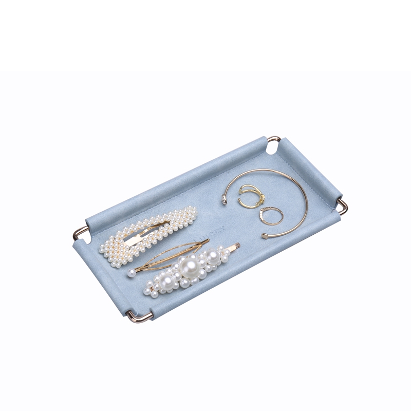 Custom rectangle beauty pu leather trays jewelry tray,Organizer Tray for Desk