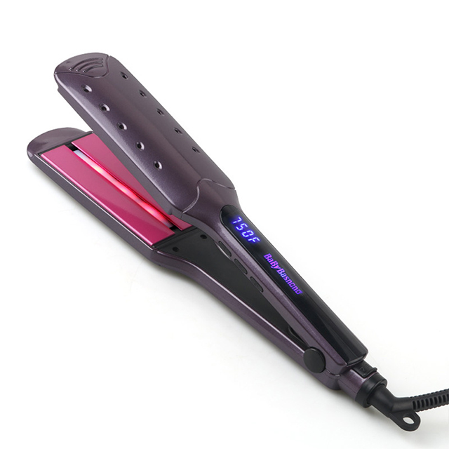 2021 new pattern hot sale straight dual-purpose hair straightener wide version ceramics led high-end display straightener hair