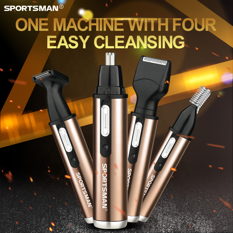 Прямая продажа с фабрики SPORTSMAN 415 4 в 1 многофункциональная для бровей носа уха Электрический Золото триммер для мужчин