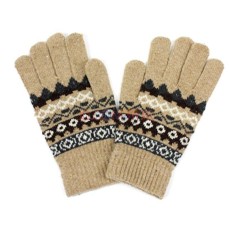 Multi-purpose knitted warm mittens with pattern Vintage style winter comfort and warmth