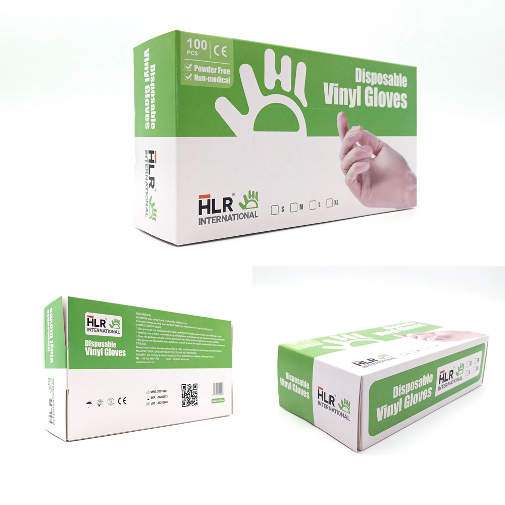 HLR High Quality Spot Vinyl Gloves Powder Free pvc Gloves Food Disposable Vinyl Gloves