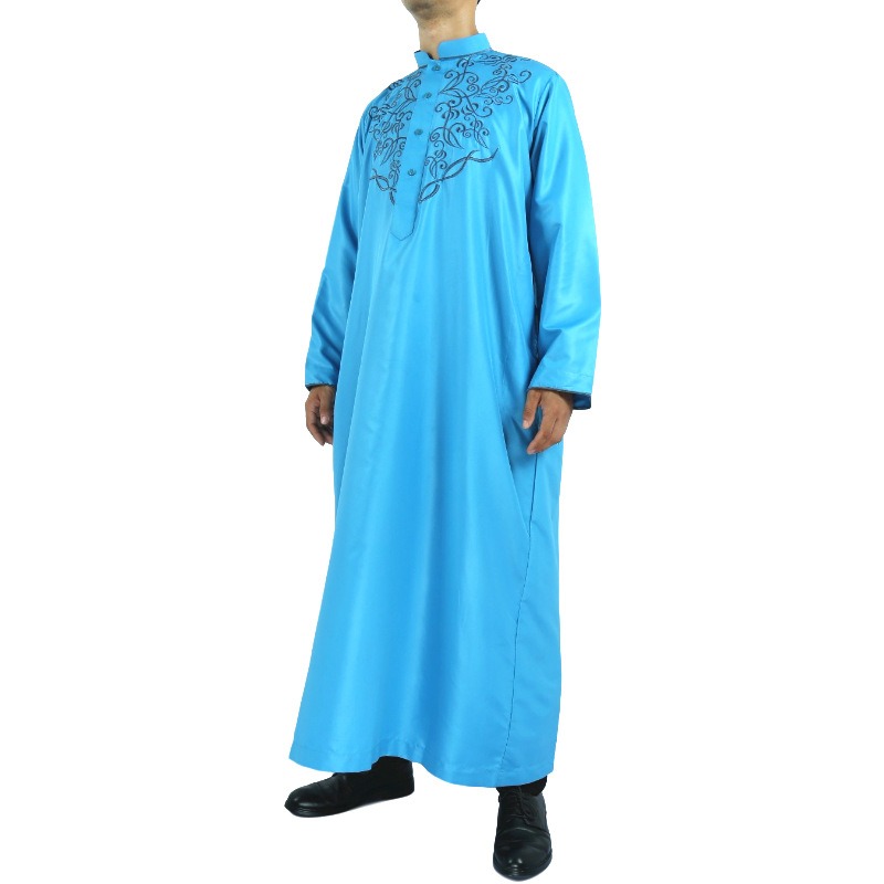 Wholesaling New Moroccan Design Linen Vintage embroidery men Hot new Qatari men's embroidered robes Muslims
