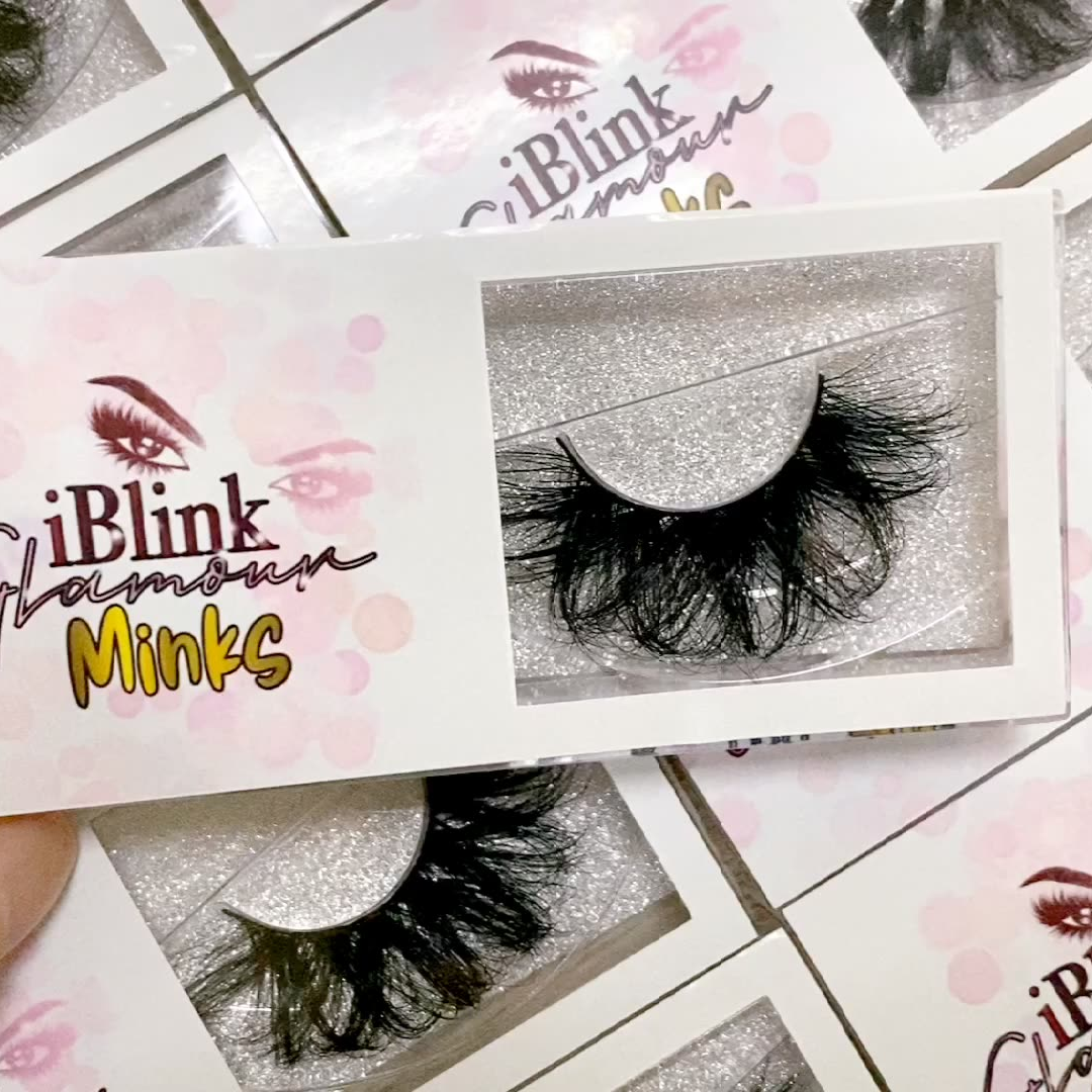 wholesale mink eyelash custom private label Full Strip Lashes packaging boxes 25mm 3d mink eyelashes vendor