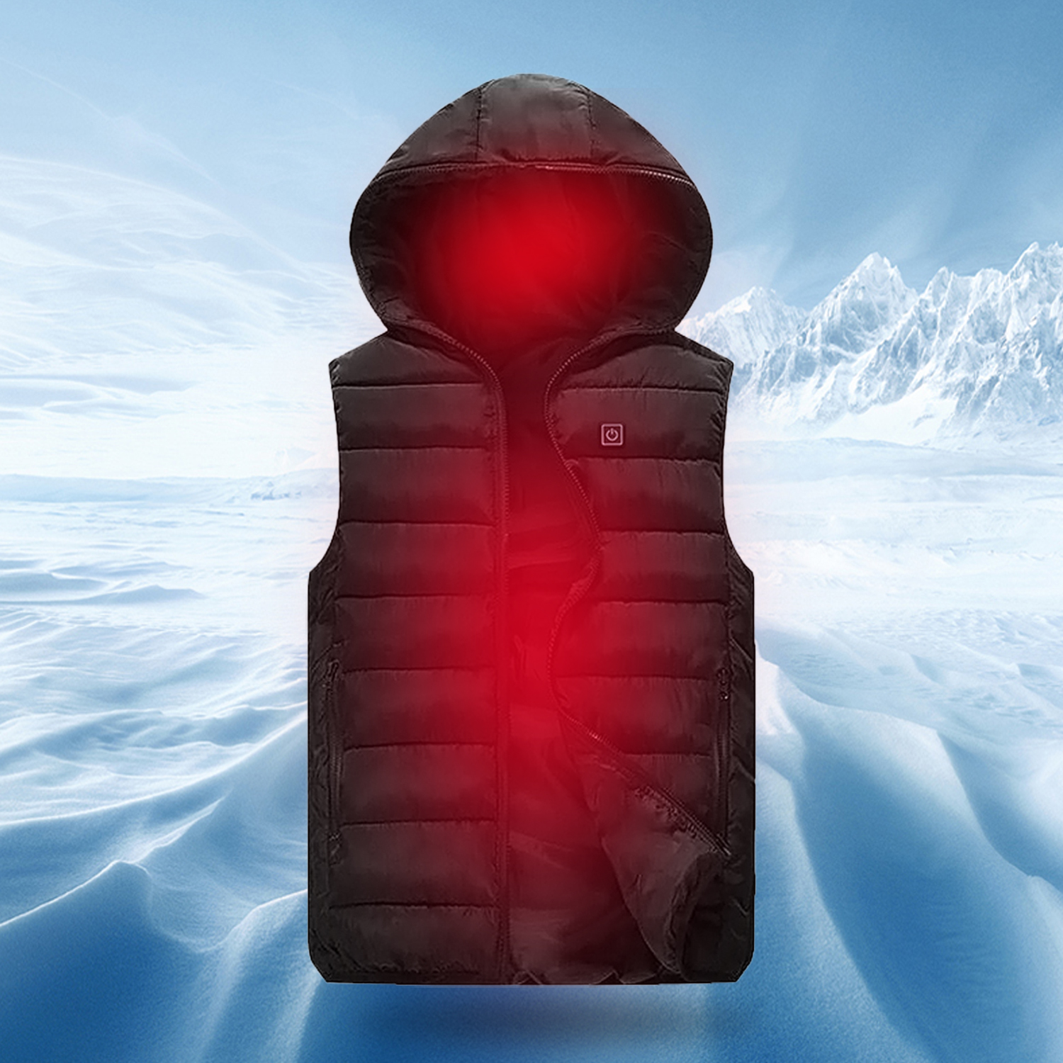New 2022 Thermal Outdoor Women Jacket Vest Washable Battery Charge Winter Women Heated Vest With Hood
