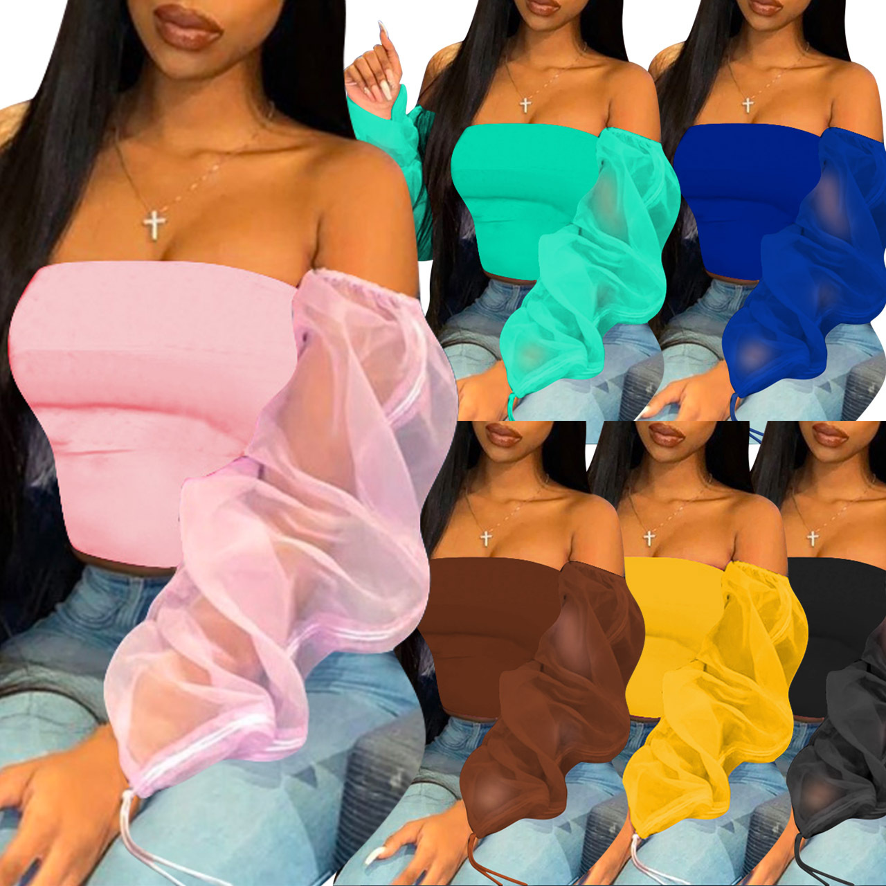 New Sexy Black Ladies Backless Tops Cotton Woman Tops Fashionable Fashion Tube Women Tops