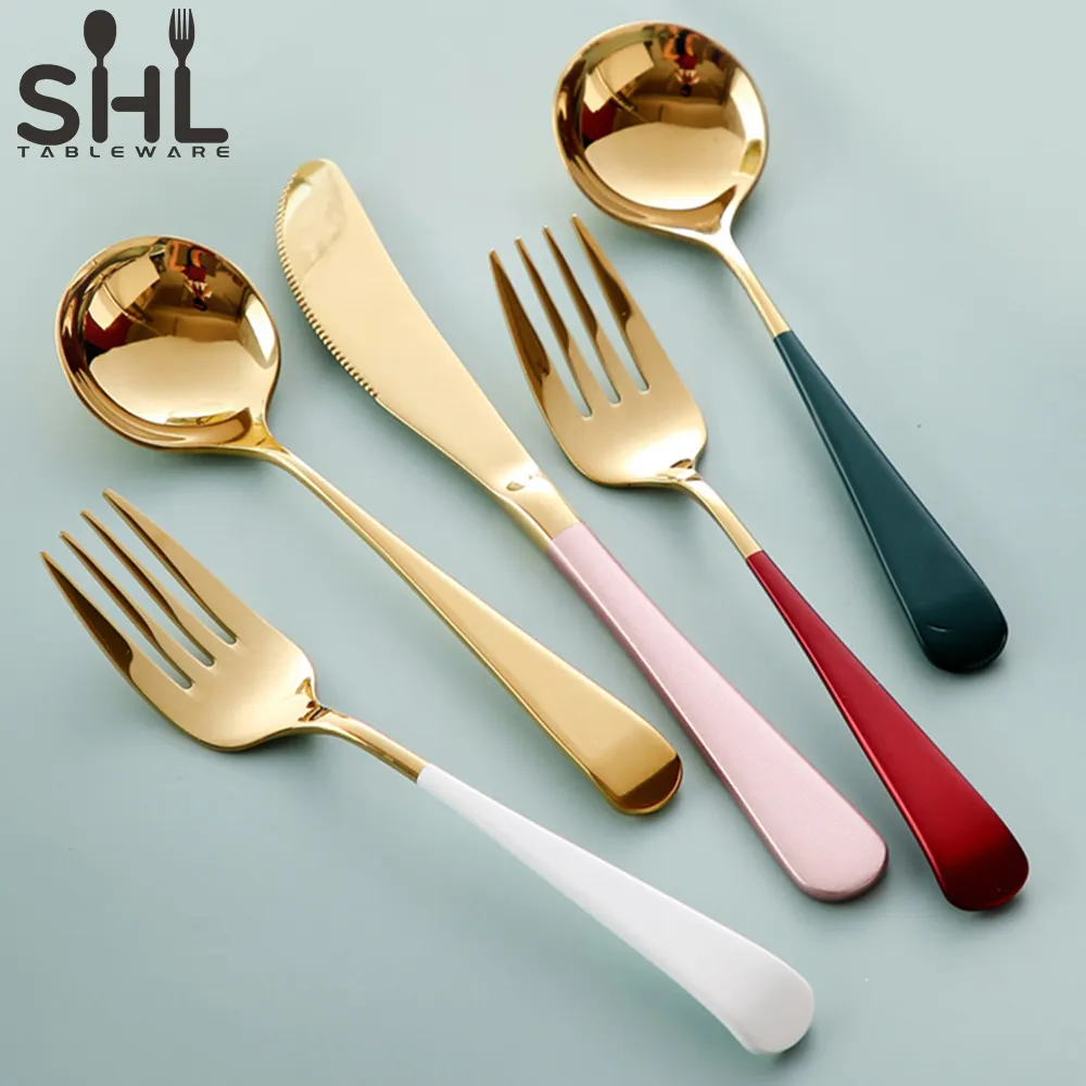 Hot sale wholesale teaspoon 304 stainless steel cutlery set flatware kids spoon and fork