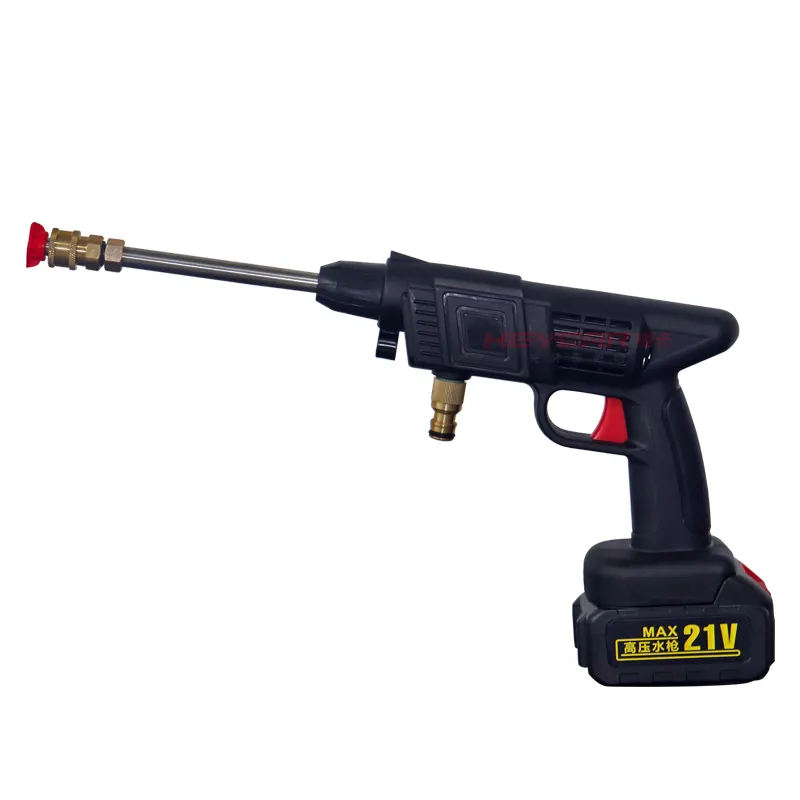 Adjustable 21V Lithium Battery High Pressure Car Wash Portable Wireless Water Gun cordless spray water gun