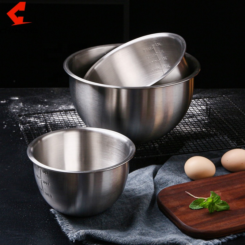 Экологически чистая кухонная посуда, металлическая, на заказ, нескользящая, из нержавеющей стали 304, матовая полированная смешивающая Салатница, набор