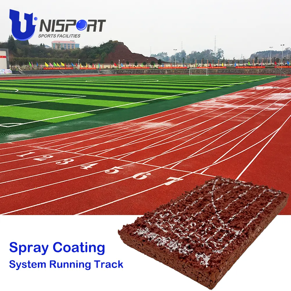Unisport 9mm-13mm Runway Track system Outdoor Athletic Running Tracks Rubber Kids Playground