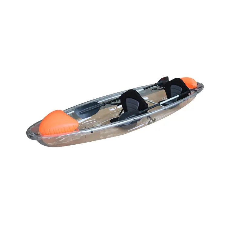 Wholesale two seat transparent boat clear kayak with paddles