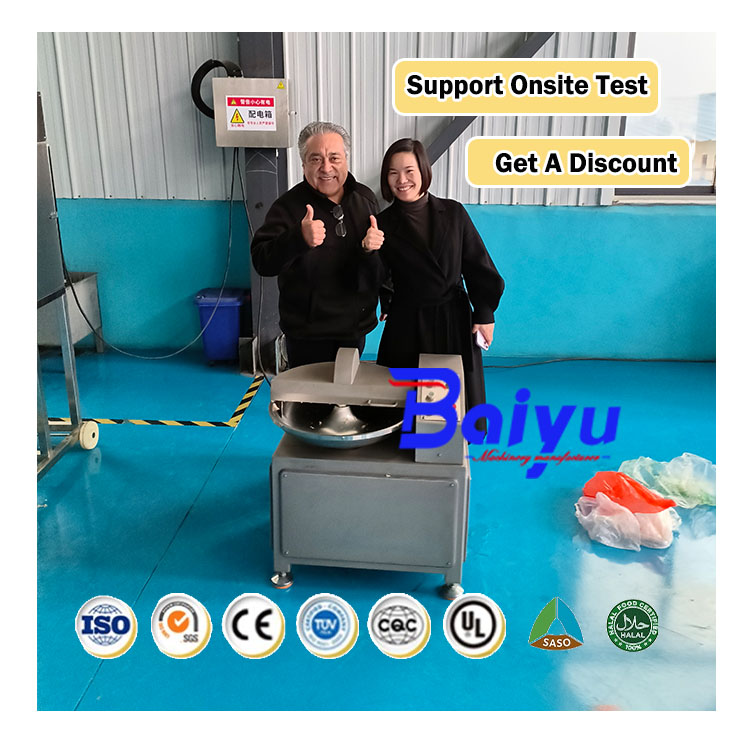 40l 80l 200l Automatic Big High Speed Sausage Vegetable Chicken Bowl Chopper Machine Chopping Vacuum Meat Bowl Cutter Machine