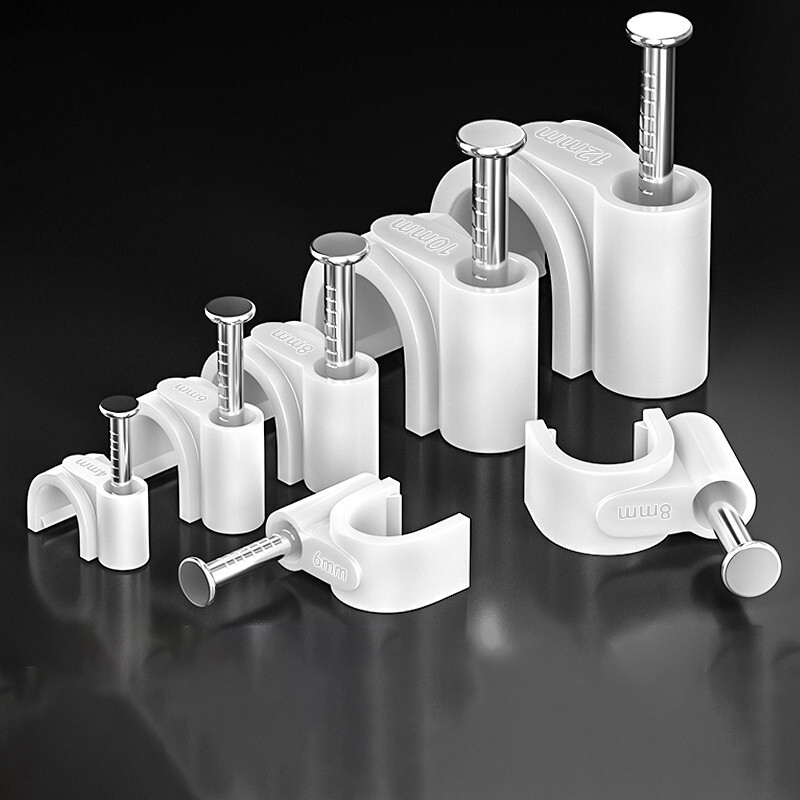 Guaranteed Quality White 10mm Wire Clips Fastener Circle Cable Clips