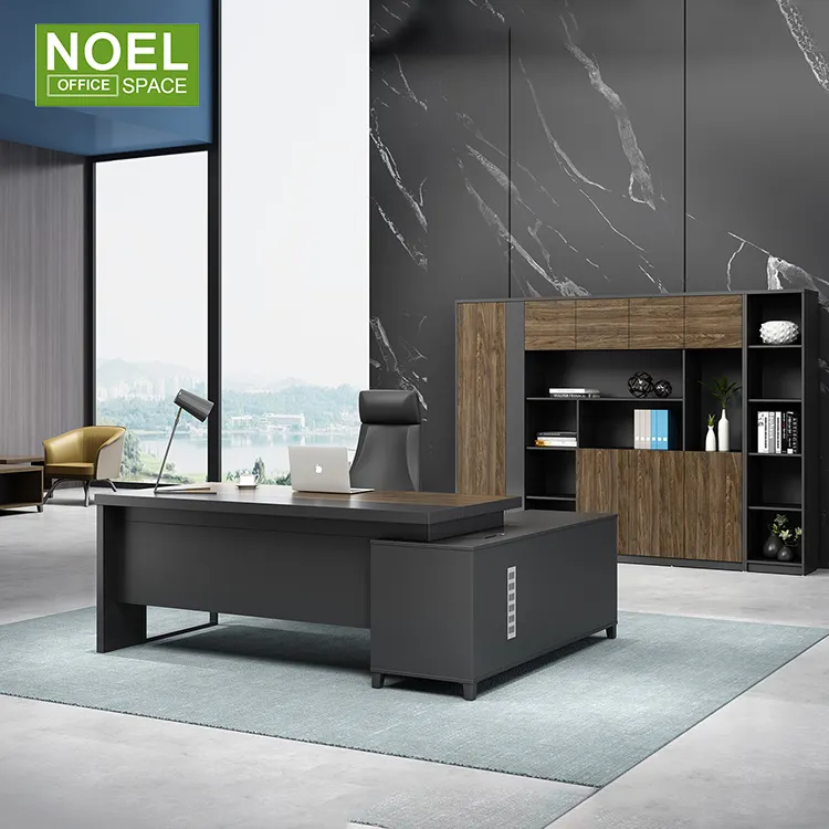 Modern mdf painting l shaped boss ceo manager desk executive wooden office table for office furniture office desk and chair set
