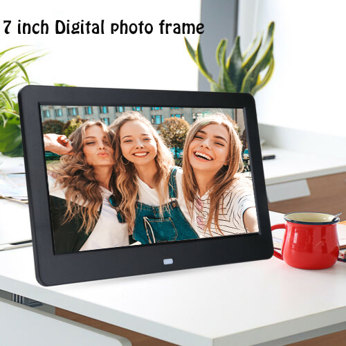 Цифровые фоторамки 7 дюймов ЖК-экран Цифровая фоторамка с дистанционным управлением 16:9 фото альбомы видео музыка фото слайдер