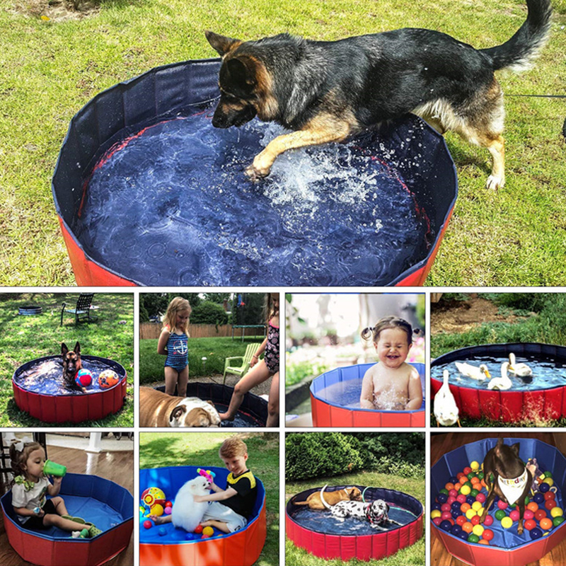 Foldable Dog Pet Bath Pool Large Collapsible Wading Pool Pets Pool Portable Bathing Swimming Tub