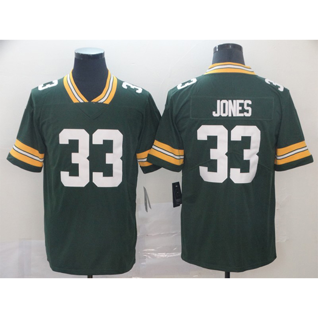 2021 Packer Aaron Jones 33 American Football Uniform Jersey Best Quality 3D Embroidery Mens Sports Shirt Wear Cheap