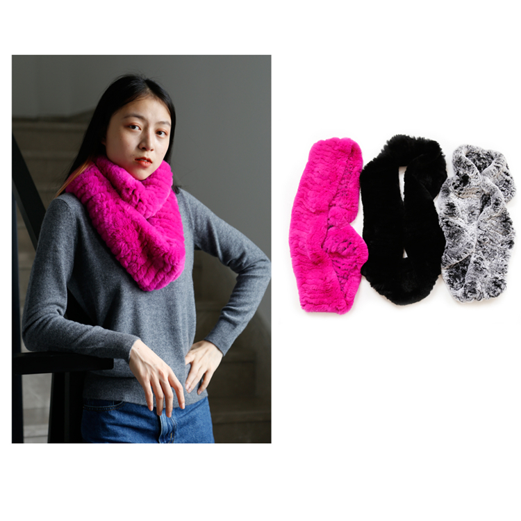 2021 Winter Solid Color New Designer Fur Shawl Fashion Women Warm Scarf