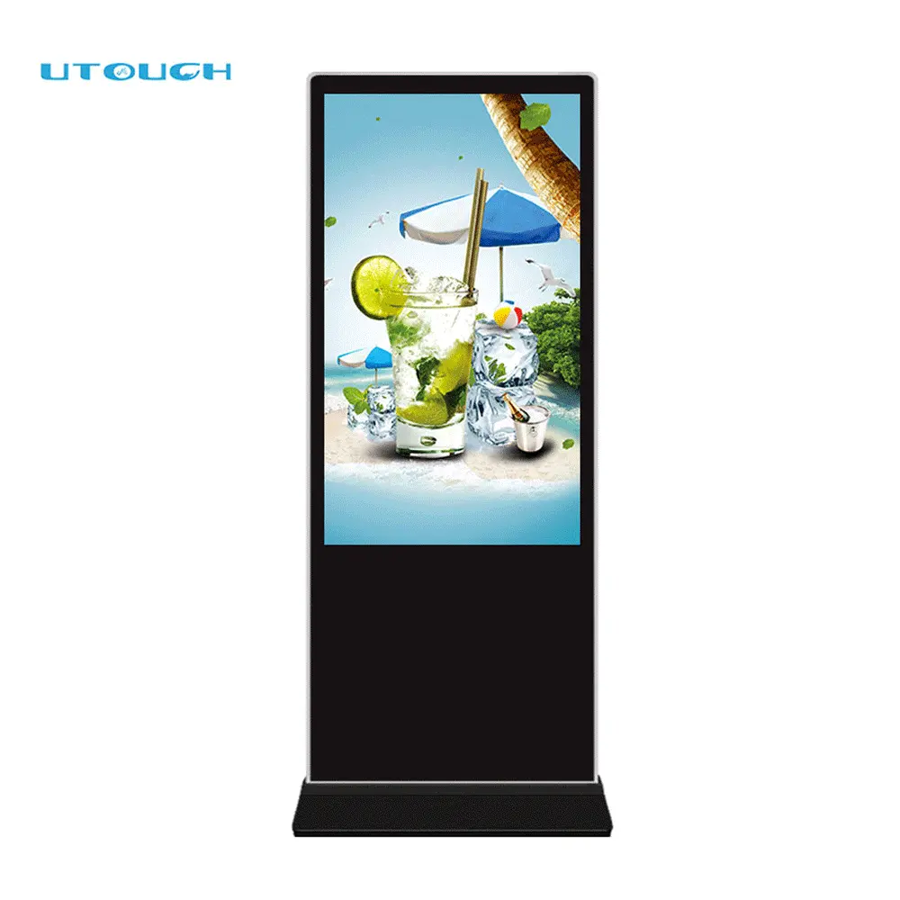 55 inch vertical stand digital kiosk panel display indoor LCD advertising screen