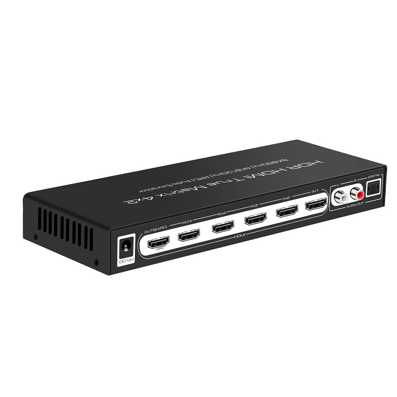 ИК-пульт дистанционного управления OEM 3840x2160P 4K @ 120 Гц 7680x4320 @ 60 Гц 8K HDMI переключатель разделитель матрица 4 в 2 выход аудио экстрактор для PS5 Xbox