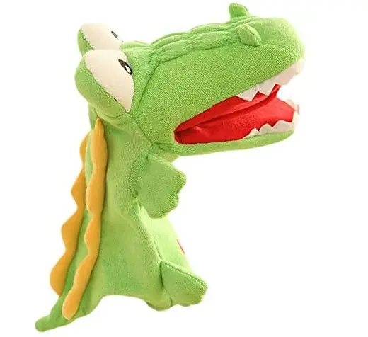 Customized 15 inch Alligator Full Hand Pretend Play Toy Stage Soft Plush Crocodile Puppets