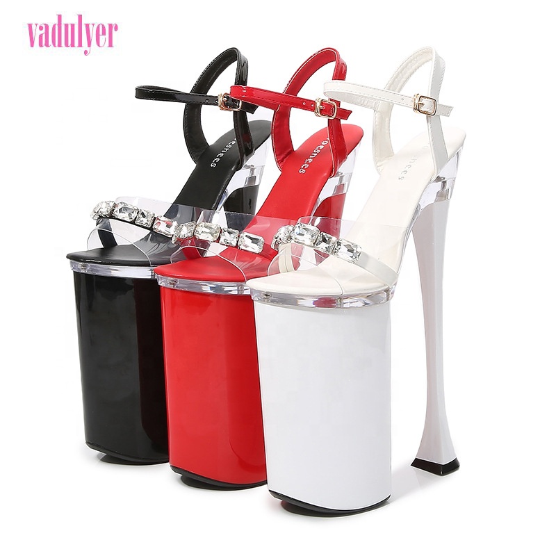 Vadulyer Wholesale Best Sell 10.23 Inch Sexy Bandage Shiny Big Rhinestones Training Dance Shoes