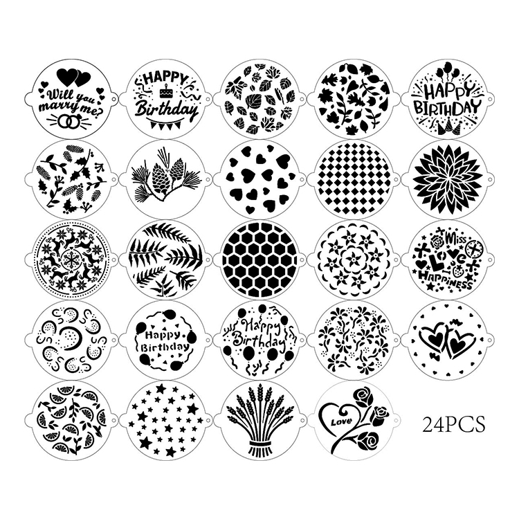 Amazon hot sale Cake Decorating Stencil Molds Wedding Templates Spray Floral Cake Molds Wedding Cake stencil