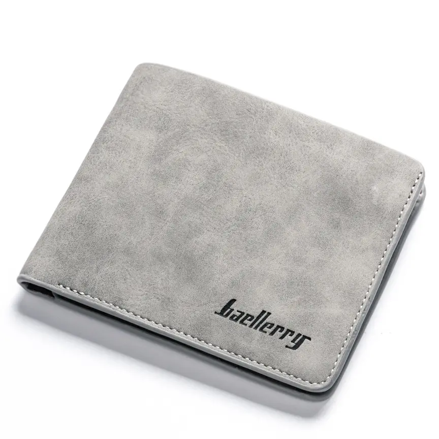 2022 Factory wholesale Custom LOGO Men's wallet short youth multi-card wallet retro vertical wallet wholesale