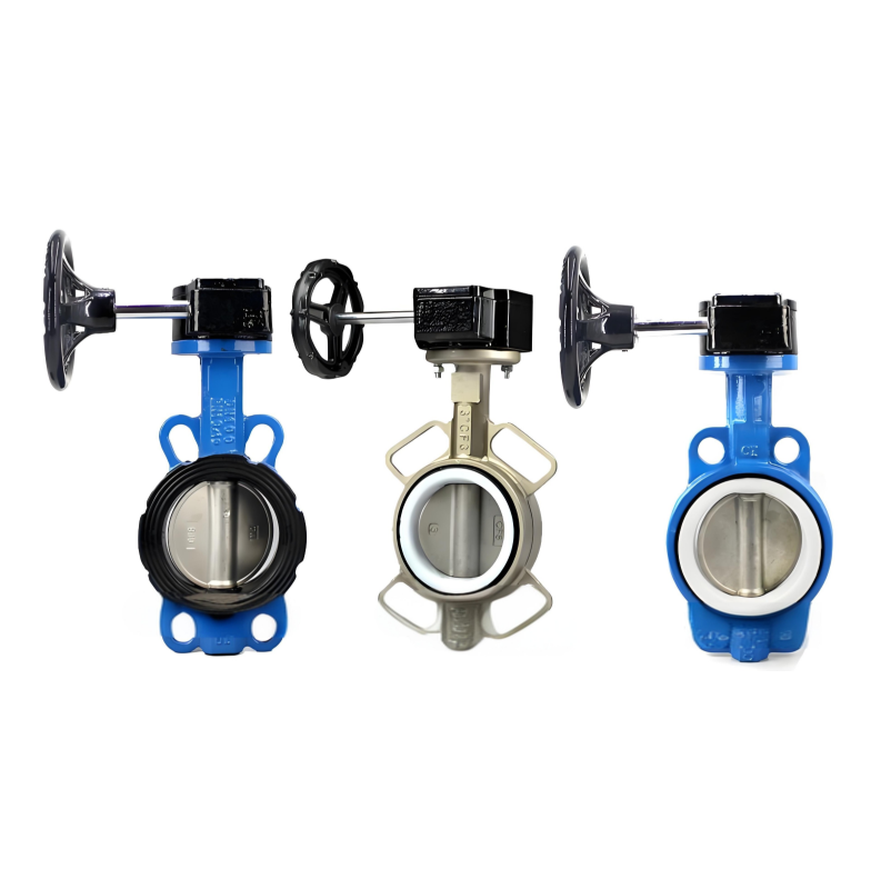 CE/ISO/DIN/ANSI High Temperature PN16 DN60/100/500 worm gear Wafer Type PTFE Centre Sealing Butterfly Valve for oil gas
