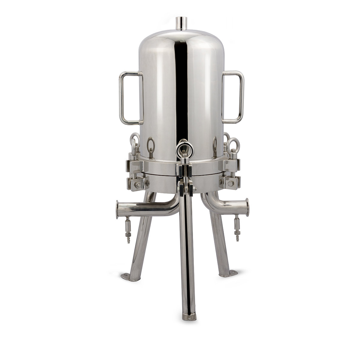 Sanitory Grade 9-Round 30 inches 304 Stainless Steel liquid Filter Housing with multi-interface