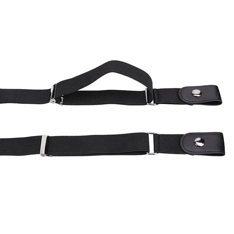 Casual New Custom Stretch Elastic Adjustable Belt Fashionable Lazy Jeans Belt Without Buckle Woven Fabric Metal Alloy Buckles