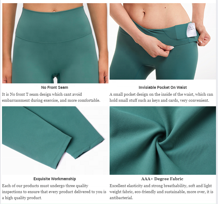 AmSin Free Logo GRS Eco-friendly Lycra Women Tights Gym Leggings With Pockets Squat Proof Recycled Yoga Pants