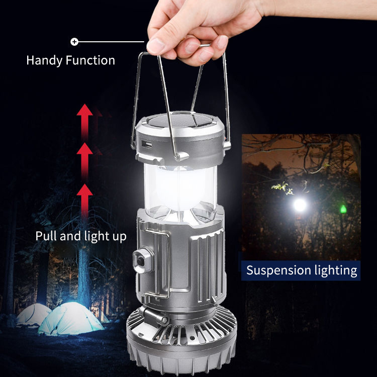 AC cord charging lsntern lantern with 3 power supply mode fan multifunctional fan camping lamp lantern with large 3AA batteries