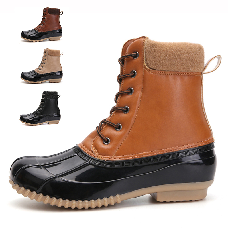 Women Ankle Boot Duck Hunting Boots Outdoor Leather Cold-resistant Hiking Trekking Camping Mountaineering Winter Warm Boots