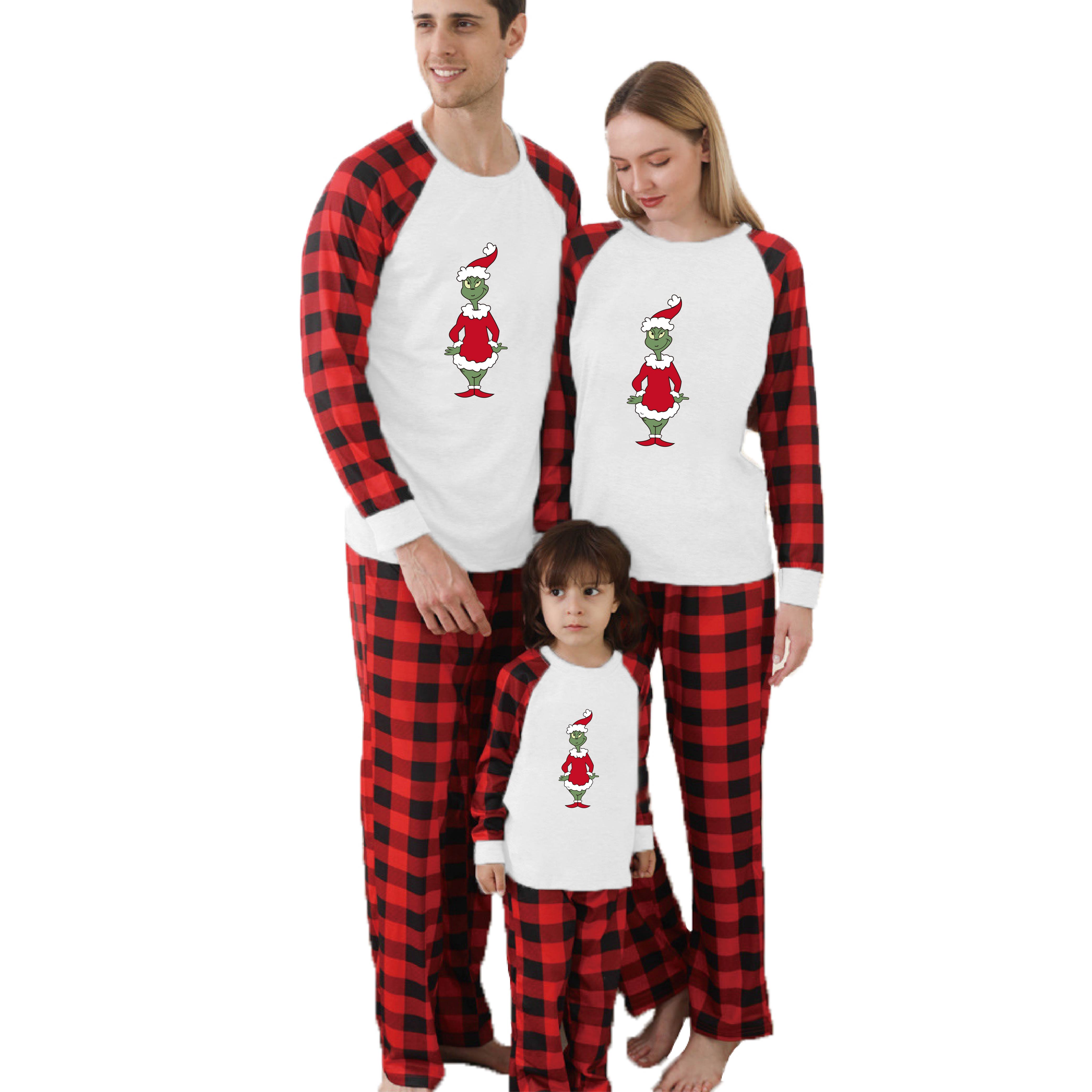 Wholesale Custom Pijamas 2 Piece Long Sleeve Tee And Pants Loungewear Christmas Pajamas