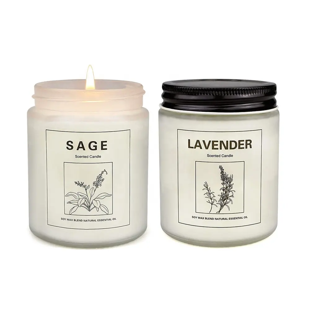 Private Label All Natural Organic Long Lasting Aromatherapy Soy Wax Scented Jar Candles With Strongly Fragrance
