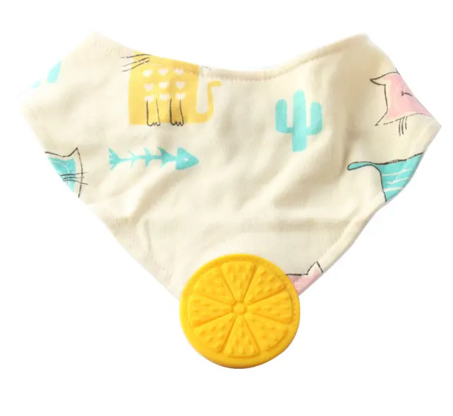 Colorful Pure Cotton Soft Bandana Bib Baby Drool Saliva Towels Baby Textile Bibs Silicone Feeding Saliva Towel