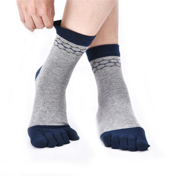 JL276- Custom Bamboo Fiber Mens Five-Toe Dress Socks Comfortable Five Fingers Business Crew Socks