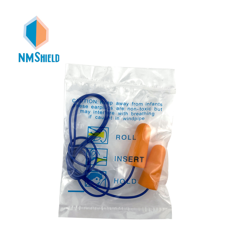 NMSHIELD orange industrial PU foam ear plug for noise reduce with customized package