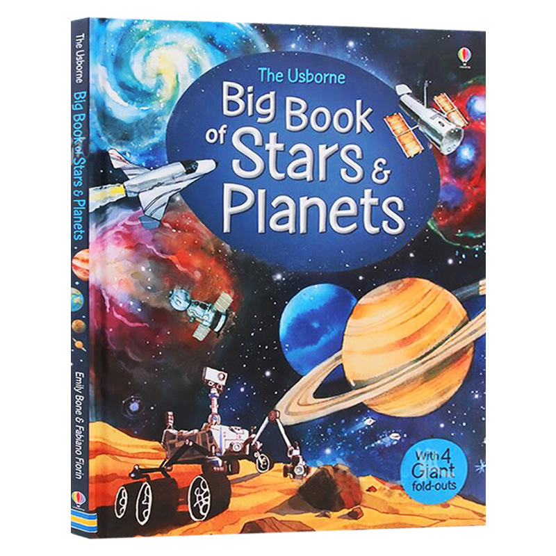 Большая книга звезд и планет Usborne в космосе детская книга с картинками в твердом переплете на английском языке