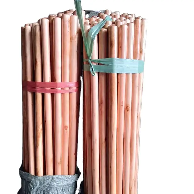 High quality Varnished Wooden Broom Stick Mop Handles Wooden Pole Wooden mop stick