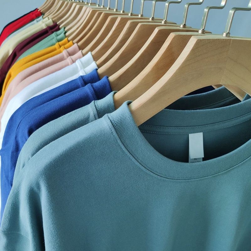 2021 Spring High Quality Vintage Thick Heavyweight 240GSM Oversized Short Sleeve Plain Heavy Cotton T Shirt