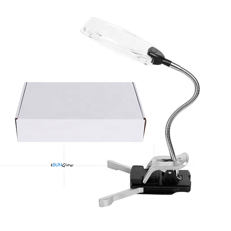 LED Magnifying Lamp 10X, Extra Large Lens, Magnifying Lamp with 6 Bright LED, Table Lamp Floor Stand for Repair and Reading