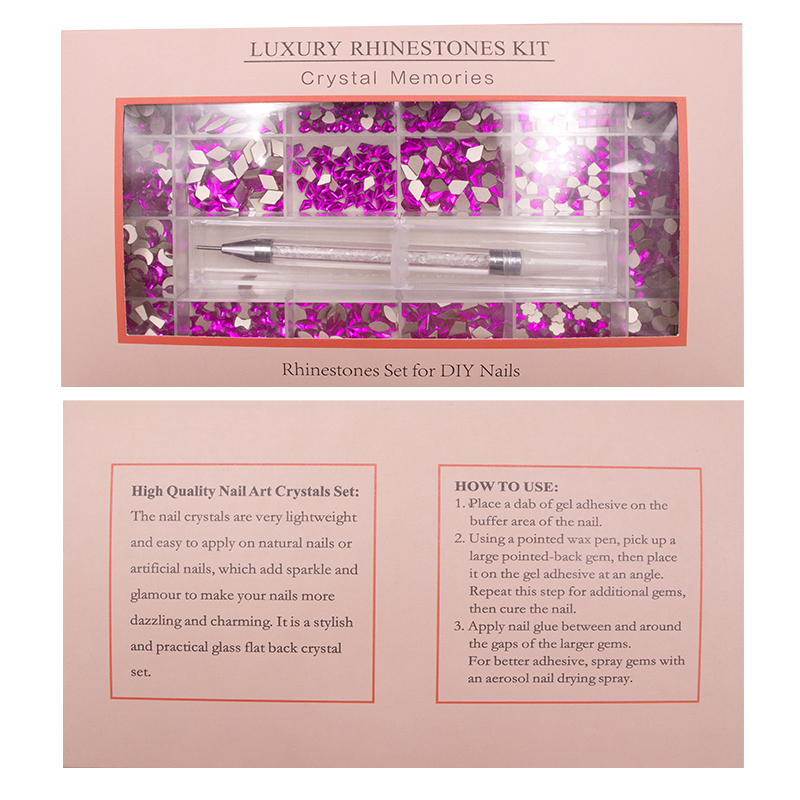 Factory Nail Art Stones Crystal Rhinestones Multi Size Rhinestones 21 Grids 3D Nail Decoration Box Set For Nails